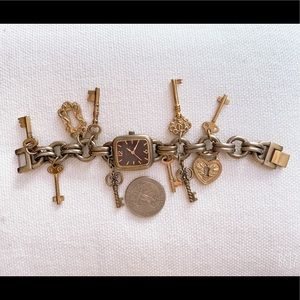 Fossil watch with key charms